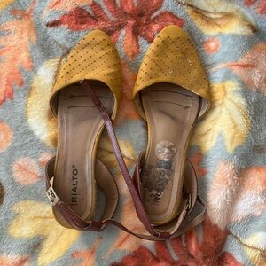 Rialto Mustard Yellow D'Orsay Flats